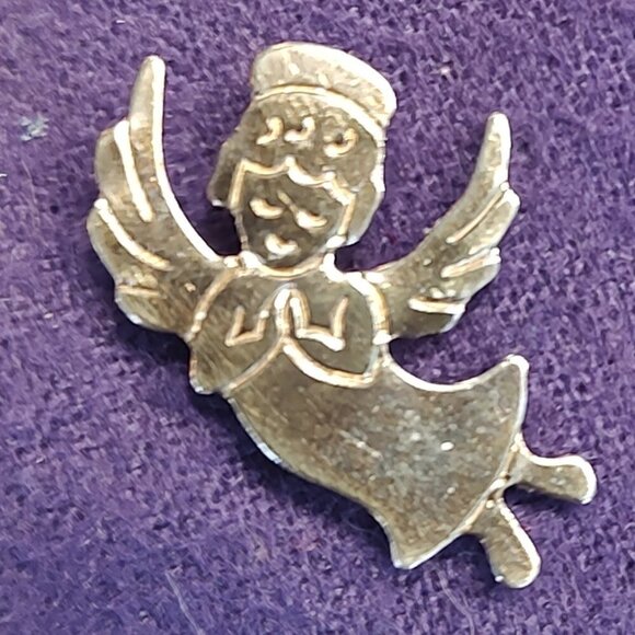 Guardian Angel wings lapel gold tone Pin - Picture 1 of 3